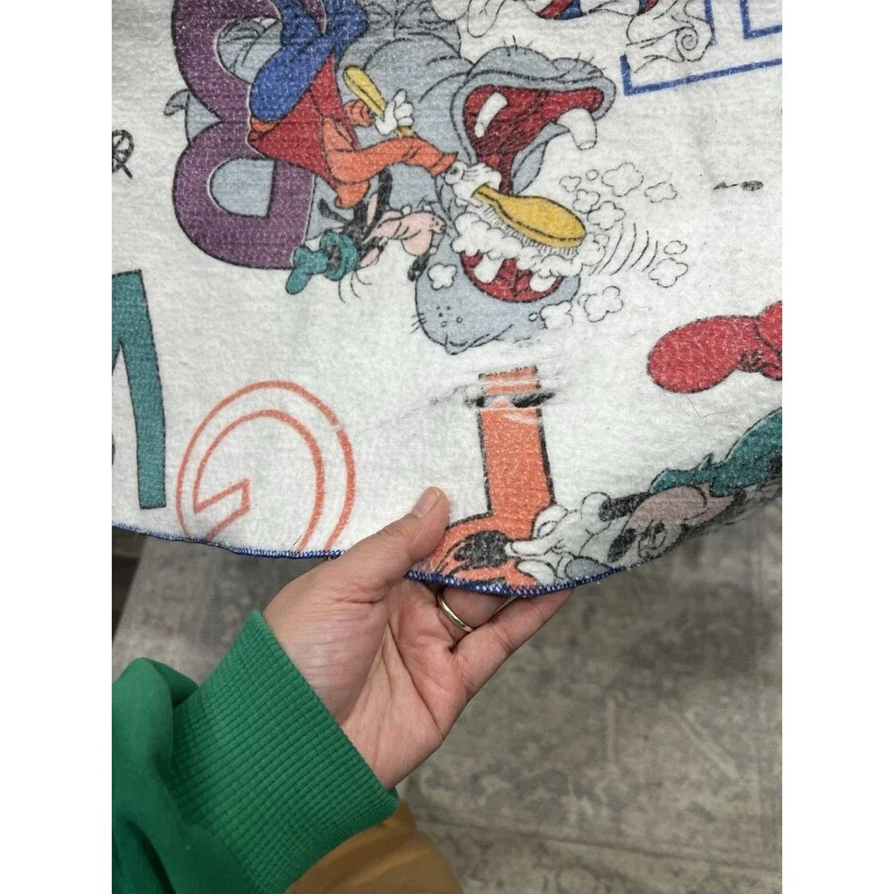 VINTAGE 1980S DISNEY COMFORTER MICKEY MOUSE & FRIENDS ALPHABET ABCS 88x64